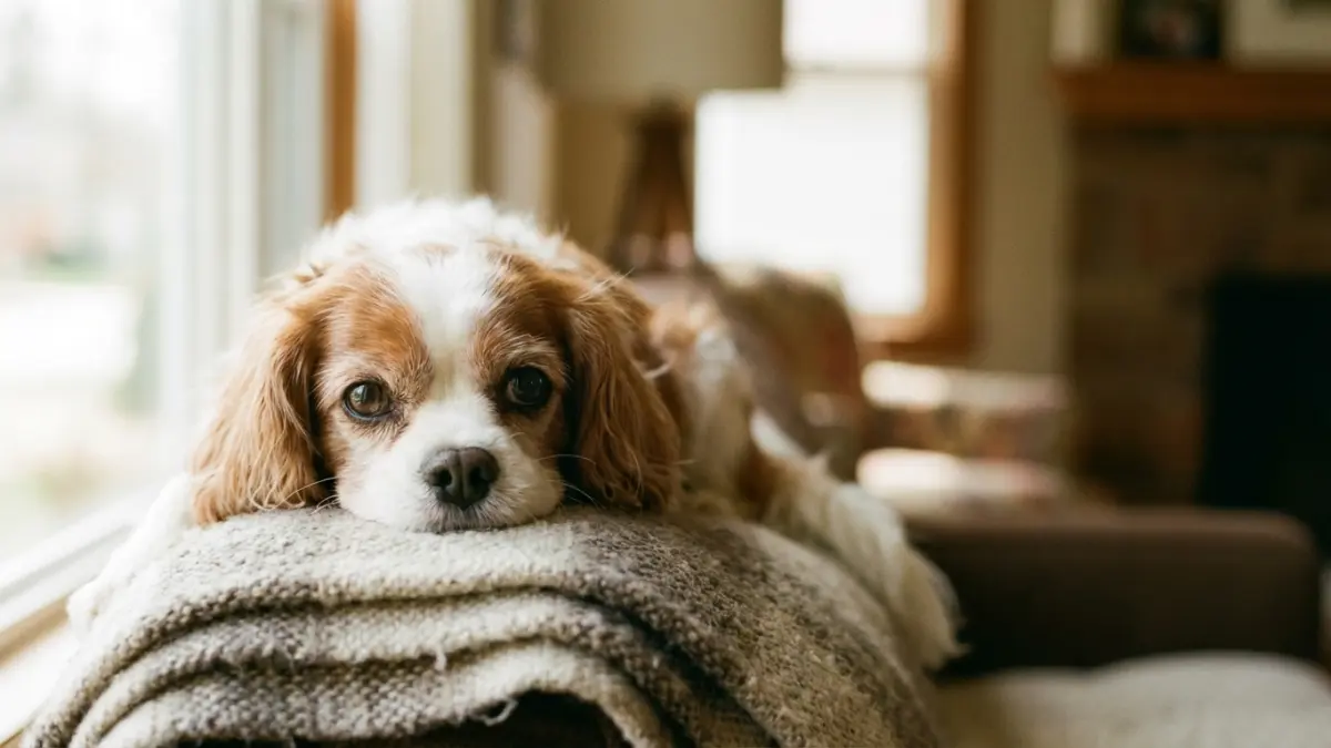 少し元気がなさそうな犬