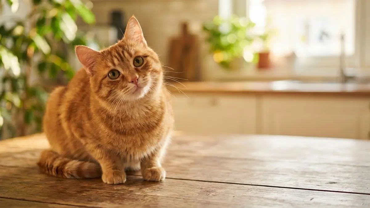食事前の猫