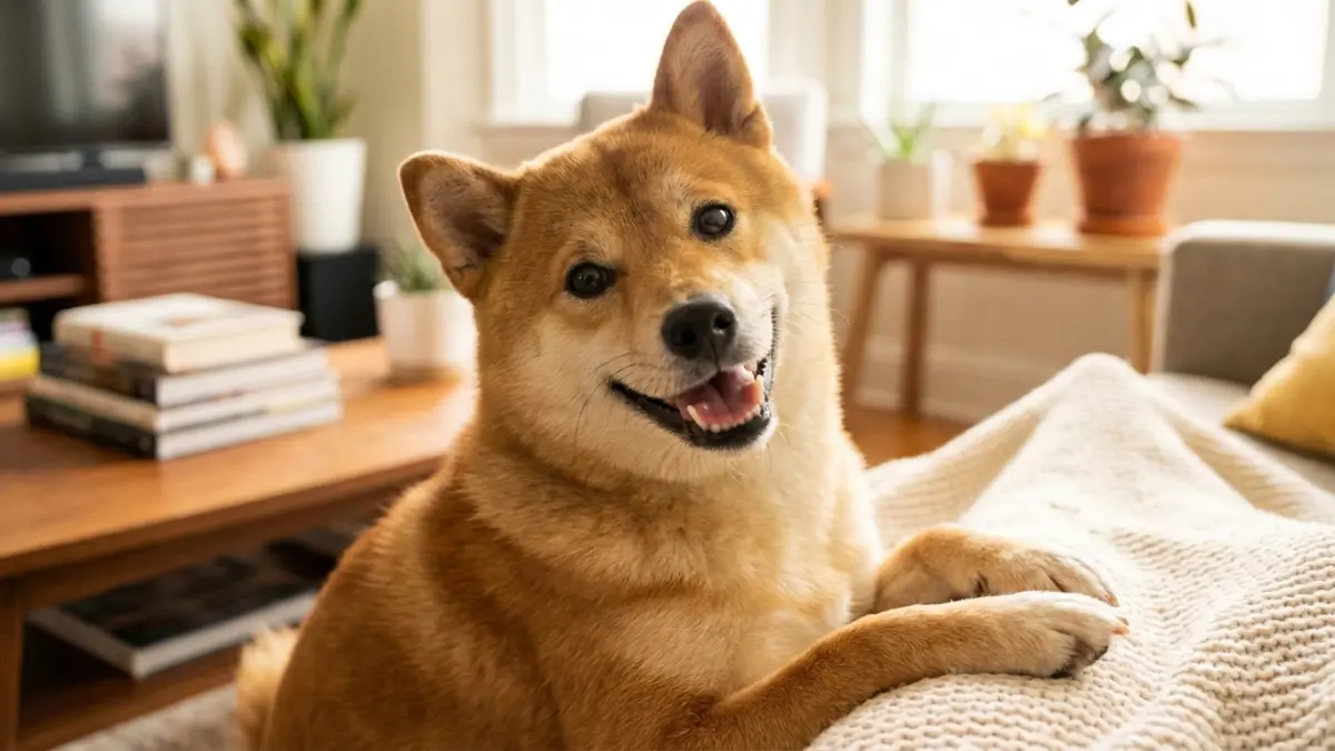 明るい表情の柴犬