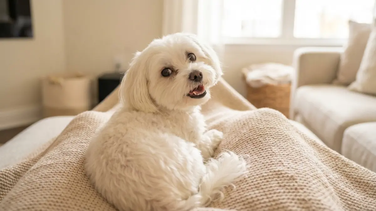 明るい表情の犬