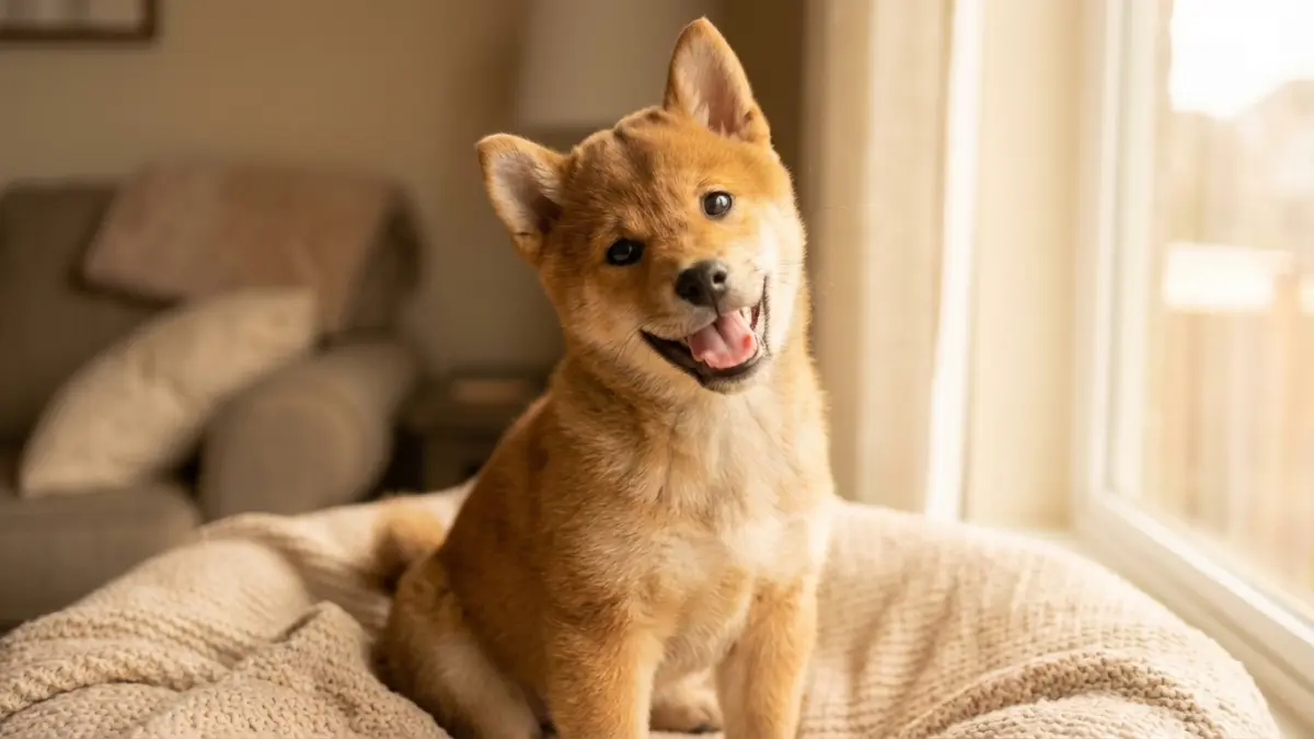 笑顔の柴犬